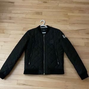 Peace Collective “Canadian Built” black bomber jacket